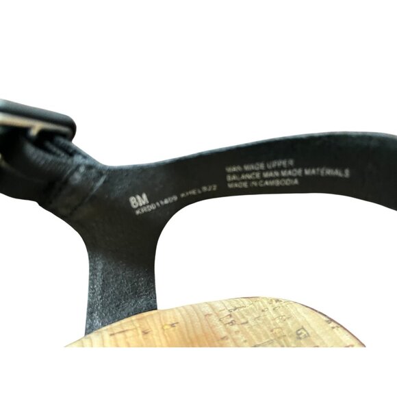 Korks Women's Size 8 Black Wedge Sandal Marley Woven Straps Adjustable Buckle - Picture 8 of 10